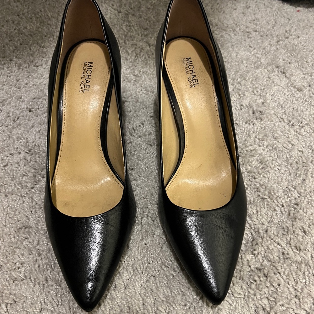 Michael Kors black leather heels